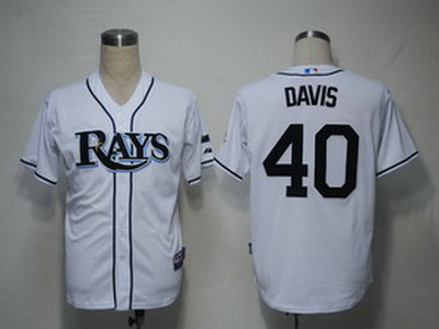 MLB Jerseys Tampa Bay Rays 40 Davis White Cool Base