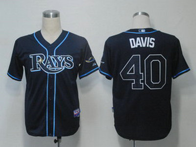 MLB Jerseys Tampa Bay Rays 40 Davis Dark Blue Cool Base