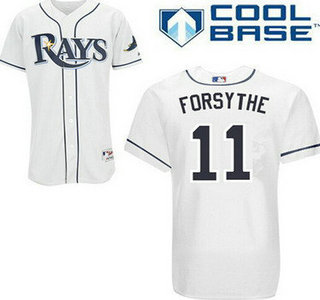Men's Tampa Bay Rays #11 Logan Forsythe White Cool Base Baseball Jersey
