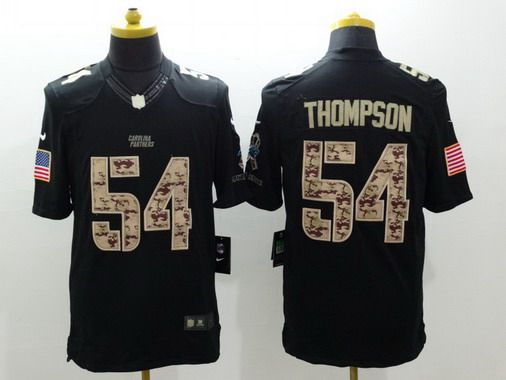 Men's Carolina Panthers #54 Shaq Thompson Black Salute To Service NFL Nike Limited Jersey