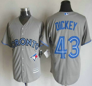 Men's Toronto Blue Jays #43 R.A. Dickey Away Gray 2015 MLB Cool Base Jersey