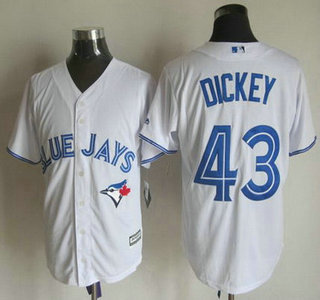 Men's Toronto Blue Jays #43 R.A. Dickey Home White 2015 MLB Cool Base Jersey