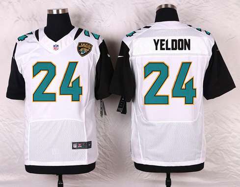 Men's Jacksonville Jaguars #24 T. J. Yeldon White Road NFL Nike Elite Jersey
