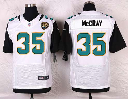 Men's Jacksonville Jaguars #35 Demetrius McCray White Road NFL Nike Elite Jersey