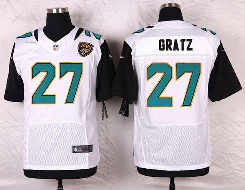 Men's Jacksonville Jaguars #27 Dwayne Gratz White Road NFL Nike Elite Jersey