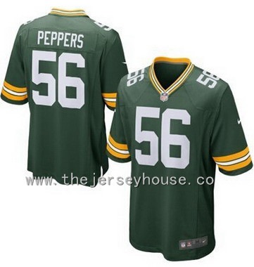 Men's Green Bay Packers #56 Julius Peppers Green Team Color NFL Nike Game Jersey