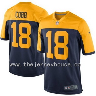 Men's Green Bay Packers #18 Randall Cobb Navy Blue Gold Alternate NFL Nike Game Jersey