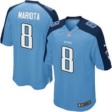 Men's Tennessee Titans #8 Marcus Mariota Light Blue Team Color NFL Nike Game Jersey