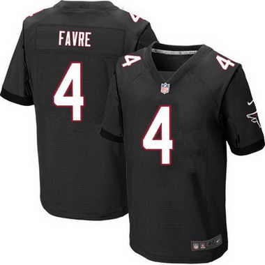 Men's Atlanta Falcons #4 Brett Favre Black Retired Player NFL Nike Elite Jersey