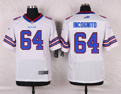 Men's Buffalo Bills #64 Richie Incognito White Road NFL Nike Elite Jersey