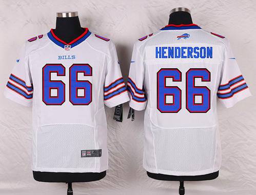 Men's Buffalo Bills #66 Seantrel Henderson White Road NFL Nike Elite Jersey