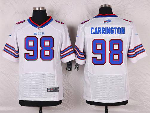 Men's Buffalo Bills #98 Alex Carrington White Road NFL Nike Elite Jersey