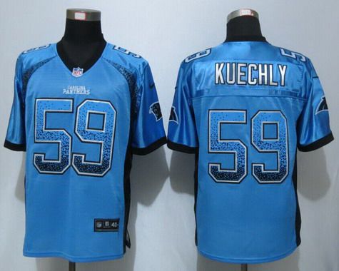 Men's Carolina Panthers #59 Luke Kuechly Light Blue Drift Fashion NFL Nike Jersey