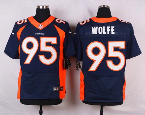 Men's Denver Broncos #95 Derek Wolfe Navy Blue Alternate NFL Nike Elite Jersey