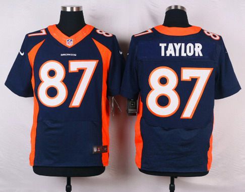 Men's Denver Broncos #87 Jordan Taylor Navy Blue Alternate NFL Nike Elite Jersey