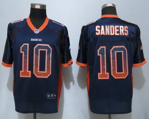 Men's Denver Broncos #10 Emmanuel Sanders Navy Blue Drift Fashion NFL Nike Jersey