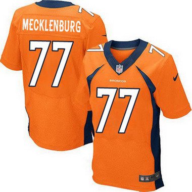 Men's Denver Broncos #77 Karl Mecklenburg Orange Retired Player NFL Nike Elite Jersey