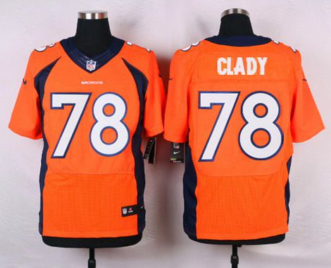 Men's Denver Broncos #78 Ryan Clady Orange Team Color NFL Nike Elite Jersey