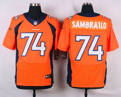 Men's Denver Broncos #74 Ty Sambrailo Orange Team Color NFL Nike Elite Jersey