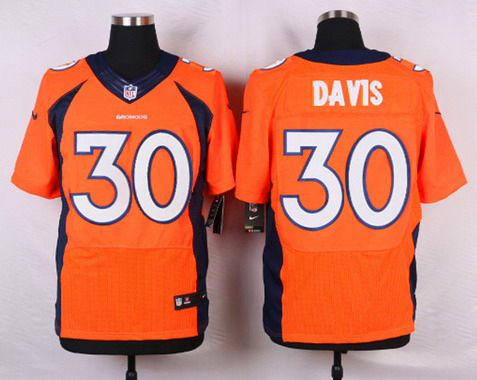 Men's Denver Broncos #30 Terrell Davis Orange Retired Player NFL Nike Elite Jersey