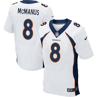 Men's Denver Broncos #8 Brandon McManus White Road NFL Nike Elite Jersey