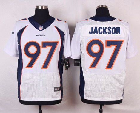 Men's Denver Broncos #97 Malik Jackson White Road NFL Nike Elite Jersey