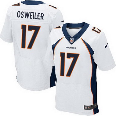 Men's Denver Broncos #17 Brock Osweiler White Road NFL Nike Elite Jersey