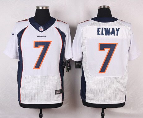 Men's Denver Broncos #7 John Elway White Retired Player NFL Nike Elite Jersey