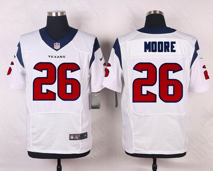 Men's Houston Texans #26 Rahim Moore White Road NFL Nike Elite Jersey