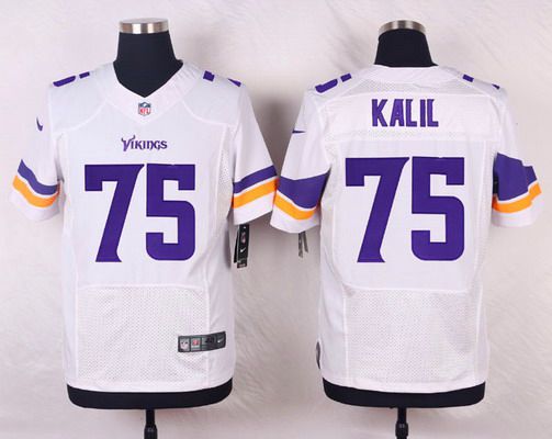 Men's Minnesota Vikings #75 Matt Kalil White Road NFL Nike Elite Jerse