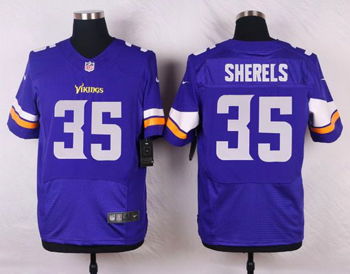 Men's Minnesota Vikings #35 Marcus Sherels Purple Team Color NFL Nike Elite Jersey