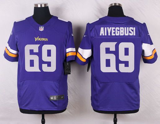 Men's Minnesota Vikings #69 Babatunde Aiyegbusi Purple Team Color NFL Nike Elite Jersey