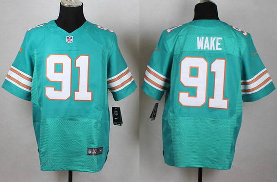 Men's Miami Dolphins #91 Cameron Wake Aqua Green Alternate 2015 NFL Nike Elite Jersey