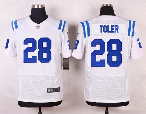 Men's Indianapolis Colts #28 Greg Toler White Road NFL Nike Elite Jersey