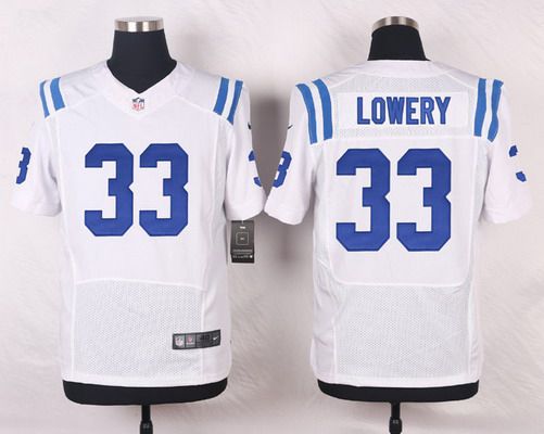 Men's Indianapolis Colts #33 Dwight Lowery White Road NFL Nike Elite Jersey