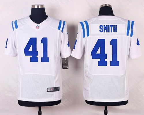 Men's Indianapolis Colts #41 Robert Smith White Road NFL Nike Elite Jersey