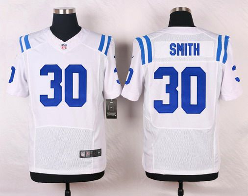 Men's Indianapolis Colts #30 D'Joun Smith White Road NFL Nike Elite Jersey