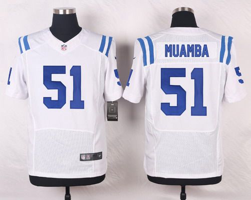 Men's Indianapolis Colts #51 Henoc Muamba White Road NFL Nike Elite Jersey