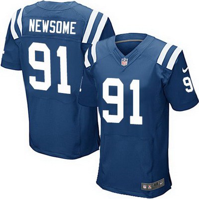 Men's Indianapolis Colts #91 Jonathan Newsome Royal Blue Team Color NFL Nike Elite Jersey