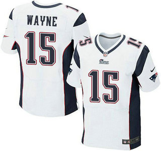 Men's New England Patriots #15 Reggie Wayne White Road NFL Nike Elite Jersey