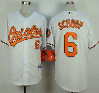 Men's Baltimore Orioles #6 Jonathan Schoop White Jersey