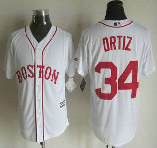 Men's Boston Red Sox #34 David Ortiz Alternate White 2015 MLB Cool Base Jersey