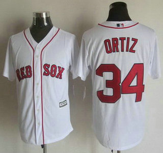 Men's Boston Red Sox #34 David Ortiz Home White 2015 MLB Cool Base Jersey