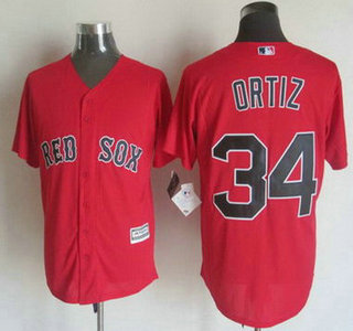 Men's Boston Red Sox #34 David Ortiz Alternate Red 2015 MLB Cool Base Jersey