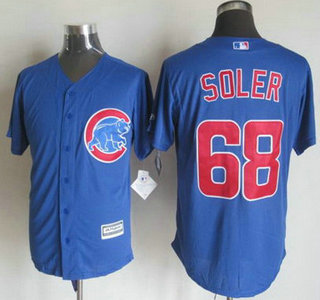 Men's Chicago Cubs #68 Jorge Soler Alternate Blue 2015 MLB Cool Base Jersey