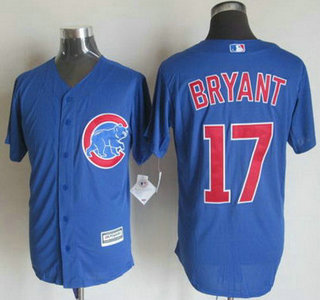 Men's Chicago Cubs #17 Kris Bryant Alternate Blue 2015 MLB Cool Base Jersey