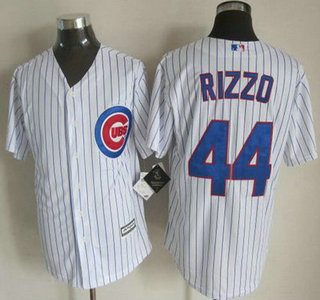Men's Chicago Cubs #44 Anthony Rizzo Home White 2015 MLB Cool Base Jersey