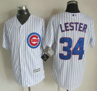 Men's Chicago Cubs #34 Jon Lester Home White 2015 MLB Cool Base Jersey