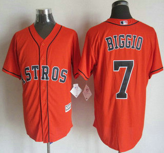 Men's Houston Astros #7 Craig Biggio Alternate Orange 2015 MLB Cool Base Jersey