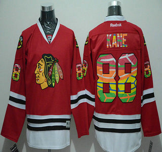 Men's Chicago Blackhawks #88 Patrick Kane Reebok Red Colored NHL Fashion Jersey
